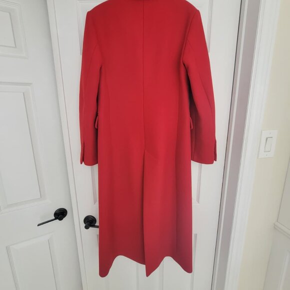Long red Manteco Zara wool fitted coat size M - Picture 4 of 5